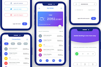 develop mobile banking app, wallet app, fintech app