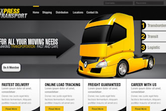 design professional truck shopify store booking website trucking cargo website