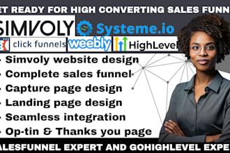 build simvoly landing page salesfunnel clickfunnel systeme io samcart membership