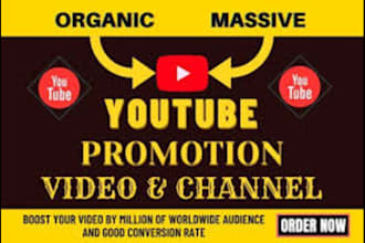 do organic youtube channel promotion to boost  views and subs