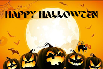 do spooky creepy dj banner ,party flyer and logo design