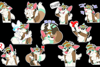draw furry telegram stickers, discord telegram stickers animated furry stickers