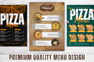 do professional modern restaurant food menu flyer design