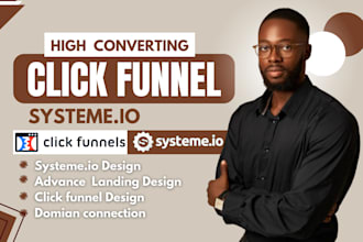 build sales funnels in clickfunnels and systeme io landing page, landingi