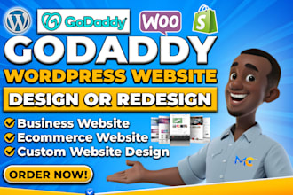 design or redesign godaddy website business website, godaddy ecommerce website