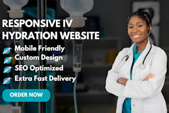 design mobile iv hydration website, medical website therapy website