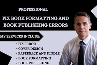 fix ebook formatting and publishing error redesign book cover for any platform