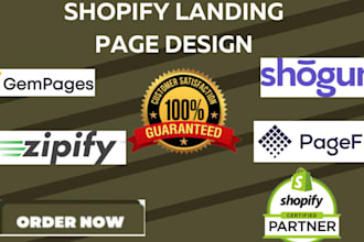 shopify website shopify landing page gempage pagefly shogun, uk, usa, german