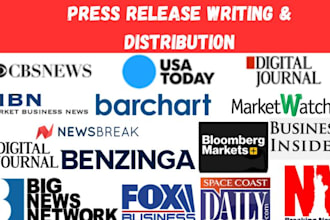 write and distribute USA press release, UK press release, spanish press release