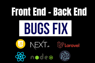 fix bugs and errors in PHP laravel, react js, node js, next js, electron js
