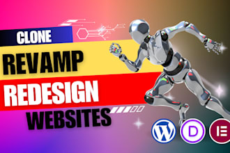 redesign, copy, duplicate clone revamp wordpress website on elementor pro, divi