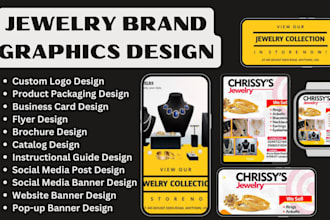 jewelry logo, packaging, business card, brochures, branding design,flyer, banner