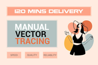 do quick image vector tracing and logo redraw in 3 hours