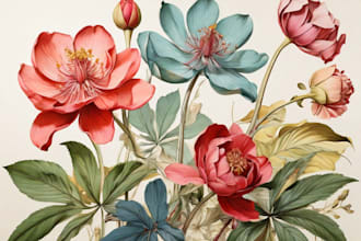 draw botanical illustration art for you