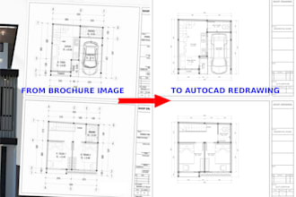 make sketch or brochure into a technical drawing