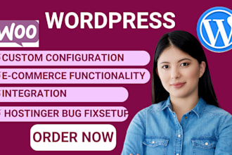 setup professional godaddy, bluehost, hostinger, wordpress, woocommerce website