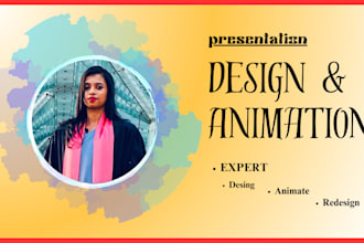 do create an design powerpoint presentation slides with animation