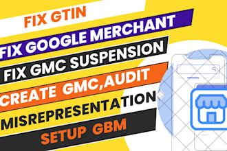 setup google merchant center suspension, fix misrepresentation, gtin gmc
