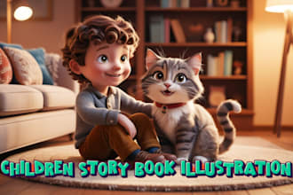 illustrate children story book illustration, children story, book illustration