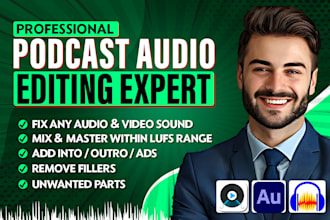 provide professional podcast audio editing service