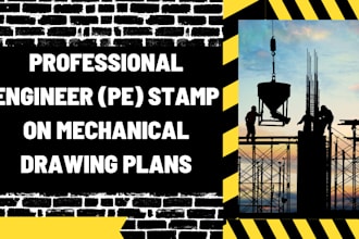 provide nyc nj tx ca fl pe stamp mechanical plan drawings seal