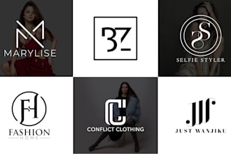 design modern monogram luxury fashion minimalist clothing business logo for you