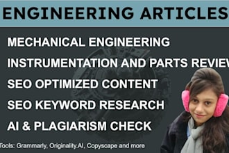 write SEO optimized technical engineering product articles