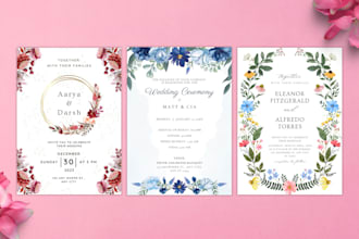 design an invitation card for your wedding, birthday or any other event
