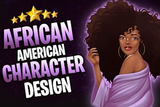 do custom african american character design and logo