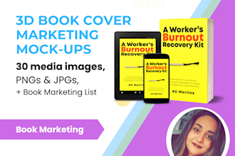 create 30 book cover 3d marketing mockups