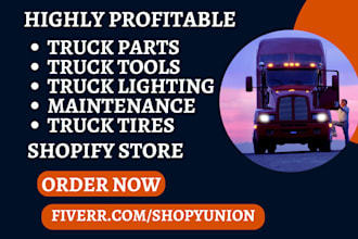 design truck parts truck tools truck lighting truck tires shopify store website