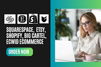 design or redesign big cartel, ecwid store design, etsy, squarespace ecommerce