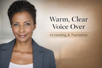 record a warm, female voice over for elearning and narration