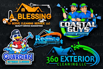 design pressure washing,power washing,and home cleaning logo