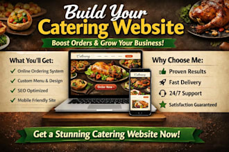 build catering website, food catering website,catering restaurant, ordering site