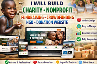 build charity, nonprofit, fundraising, crowdfunding, ngo, donation website