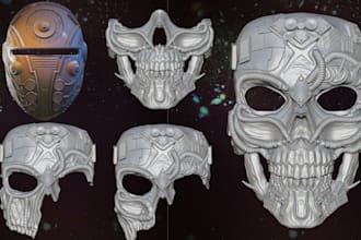 sculpt 3d printable cosplay mask helmet armor prop 3d model for stl 3d printing