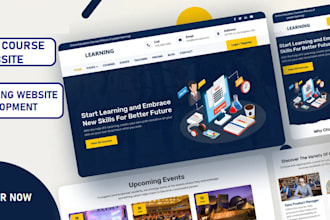 do udemy course website, online course website design and development