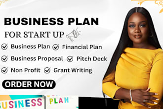 write a business plan with a financial plan for start up, business plan writer