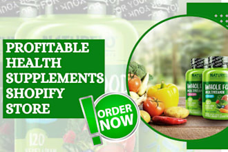 design health supplement shopify store vitamins store health website fitness ads