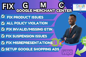 fix gmc suspension, gtin issues, misrepresentation, and shopify ads