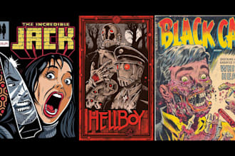 design retro vintage horror poster, movie, halloween, comic, book cover, t shirt
