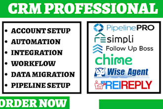 resimpli pipeline pro wise agent crm rei reply chime follow up boss automation