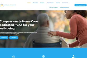 home care website health care website elderly care website senior care website