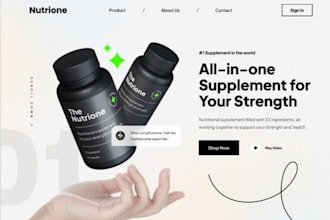 create supplement website for nutrition , health , vitamin, weight loss store
