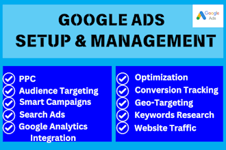 setup and manage google ads adwords PPC campaigns SEM marketing lead funnel