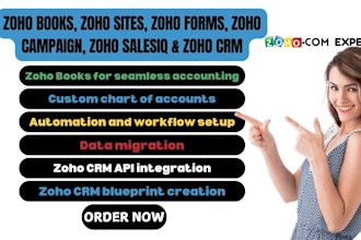 setup zoho desk, zoho sites, zoho form, zoho books, zoho campaign, zoho CRM