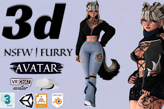 design custom vrchat avatar furry fursona vr vtuber avatar vrc cyborg character
