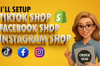 setup tik tok shop instagram shop facebook shop or shopify dropshipping store