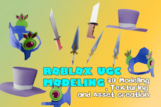 design high quality custom roblox ugc accessories with enhanced 3d modeling